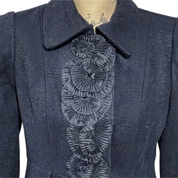 TIBI Black Wool Academia Vintage Vibes Goth‎ Victorian Coat Women's Size 2 - Picture 8 of 10